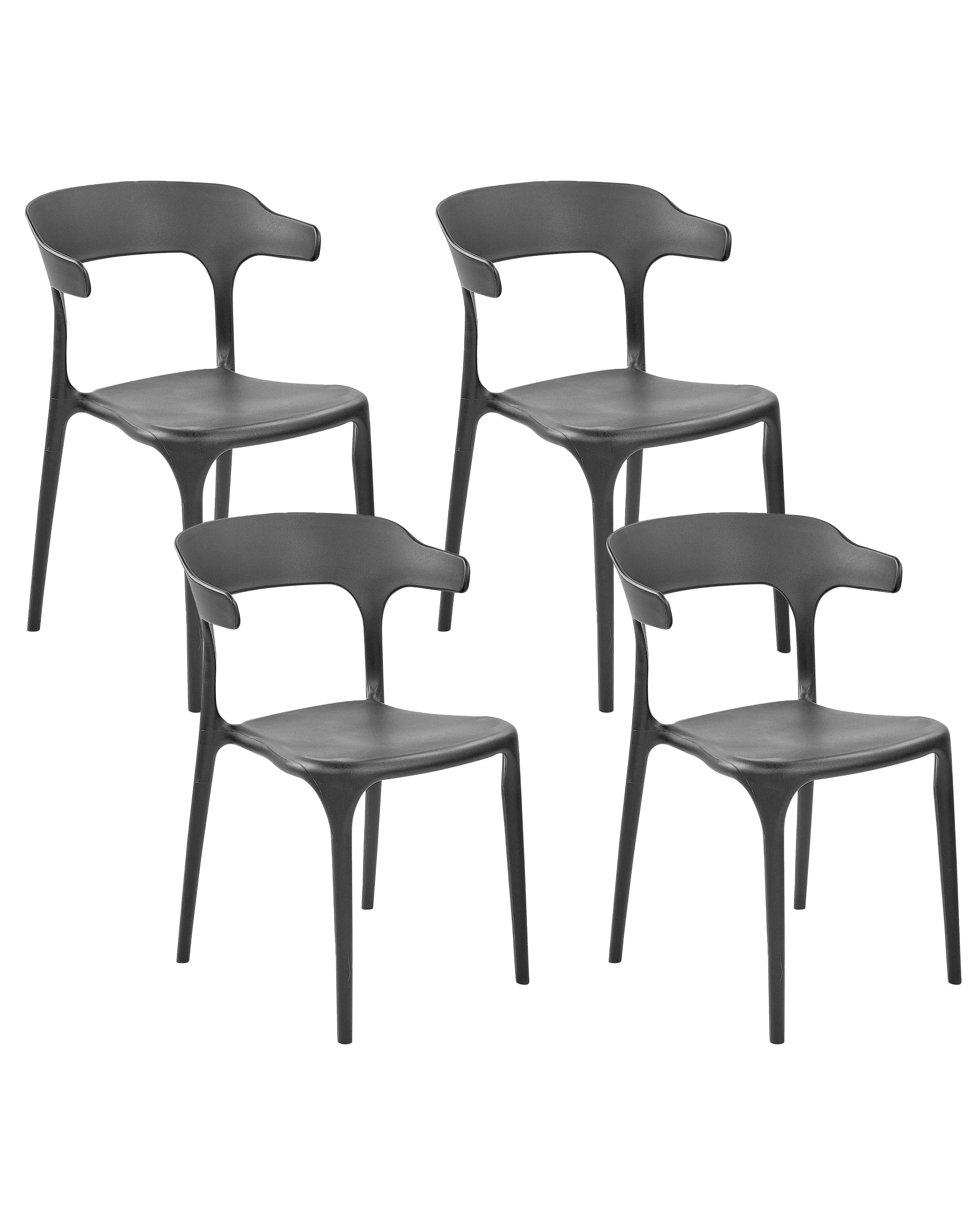 Set of 2 Garden Bar Chairs GUBBIO Black