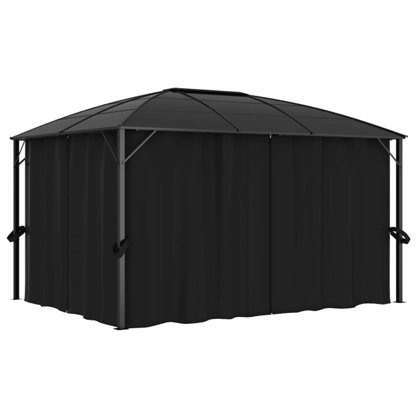 Altana Ogrodowa z Zasłonami Pergola Namiot Ogrodowy Antracyt 400x300x265 cm