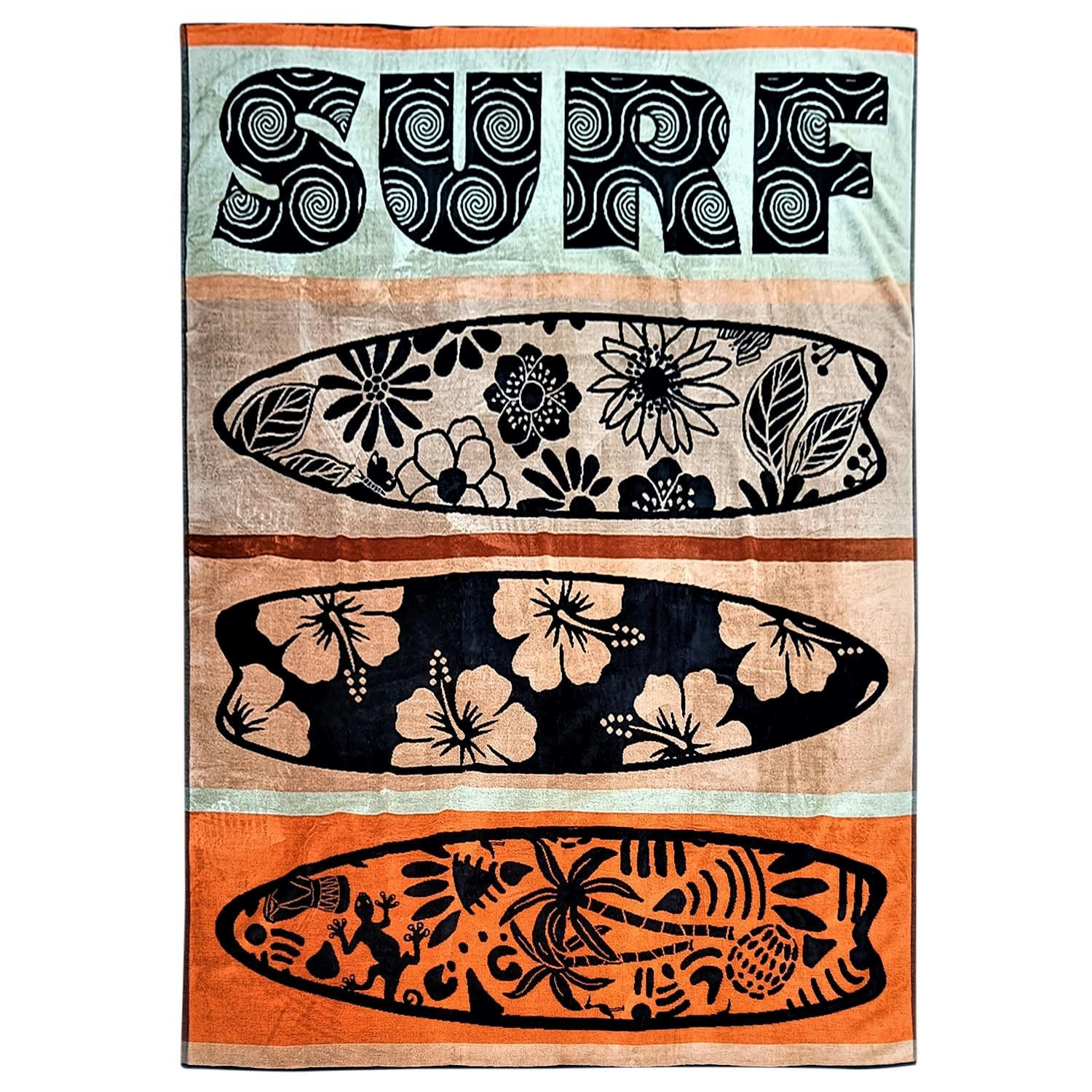 PLAGE - Serviette de plage éponge velours Jacquard Concha 140x180