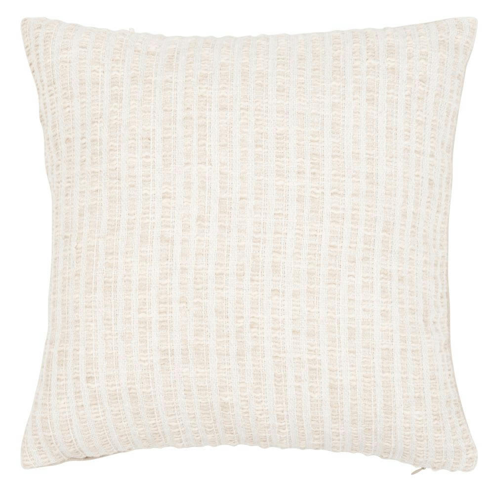 DAVIA - Housse de coussin texturée écrue et beige 40x40