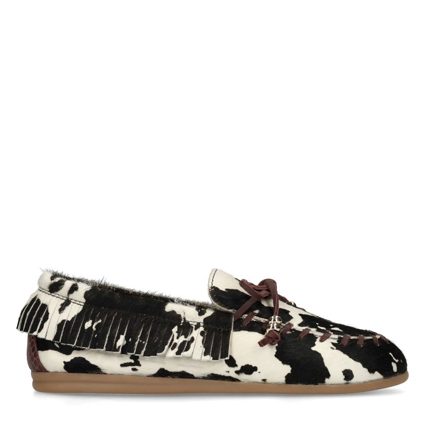 Manfield Cow print pony hair loafers