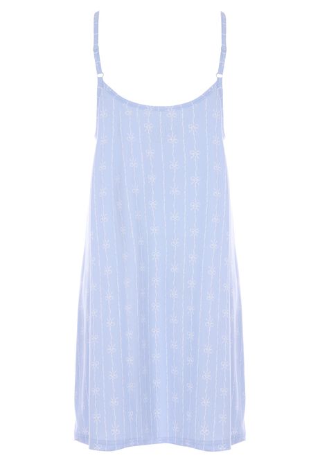 Womens Blue Bow Soft Touch Chemise