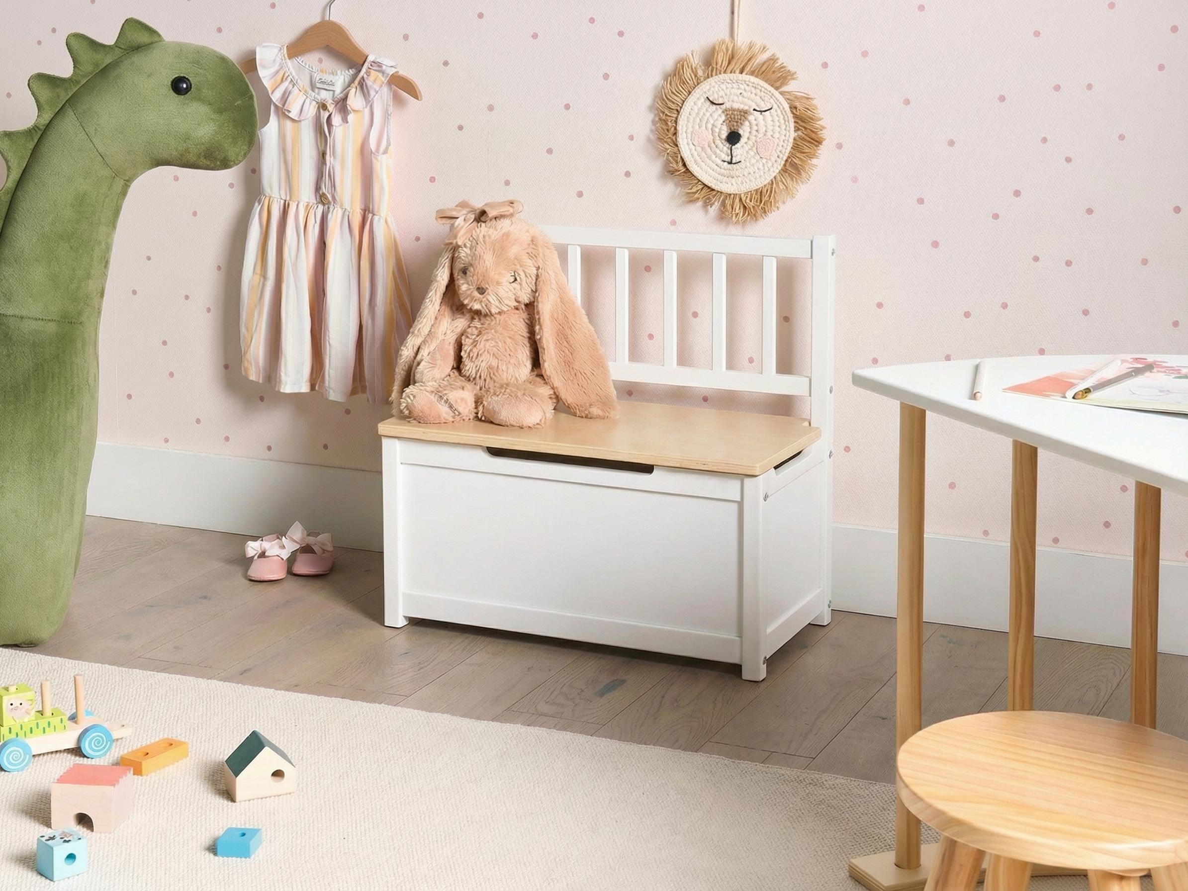Storage Bench BERRIMA Pine Wood Light Brown/ White