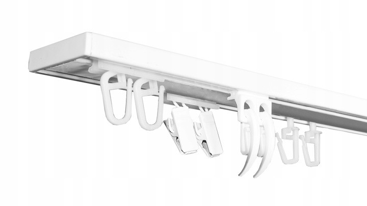 Karnisz Sufitowy Aluminiowy Podwójny 120 cm - Nowoczesna Szyna Sufitowa DUO