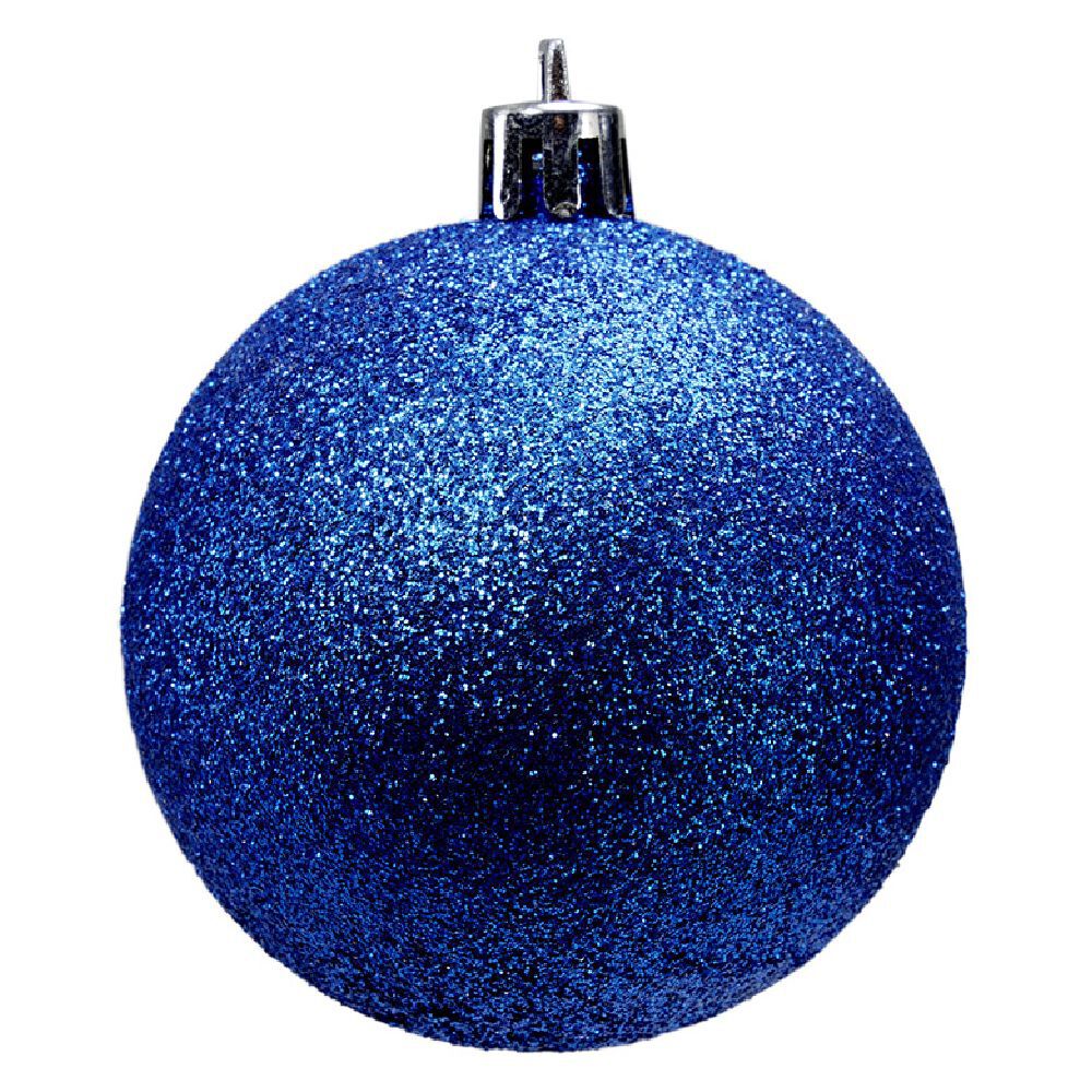 Boule de No&euml;l pailletée bleues Ø6cm x6