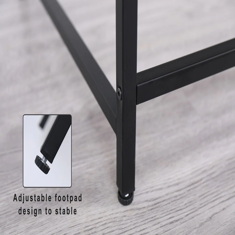 Black Narrow Sofa Table, Space Saving Console for Living Room