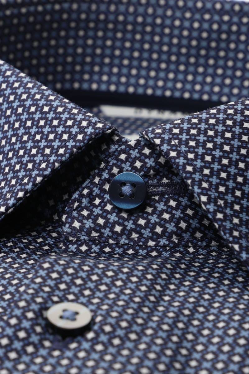 ETERNA Dynamic Cotton Slim Fit Hemd dunkelblau, Bedruckt