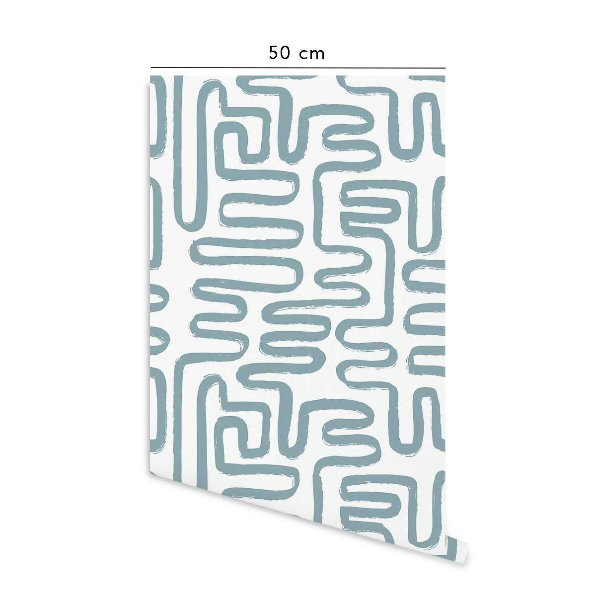 ZENGARDEN - Papier peint vinyle adhésif jardin zen bleu 50x300 cm