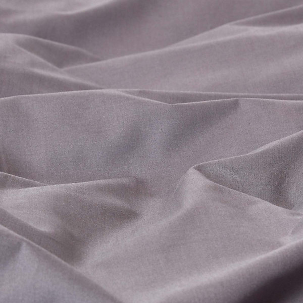 Drap plat uni 100 % coton égyptien 200 fils gris foncé, 275x275 cm - HOMESCAPES