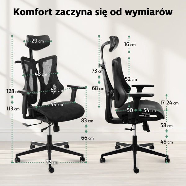 Fotel ergonomiczny biurowy obrotowy di volio Naxes