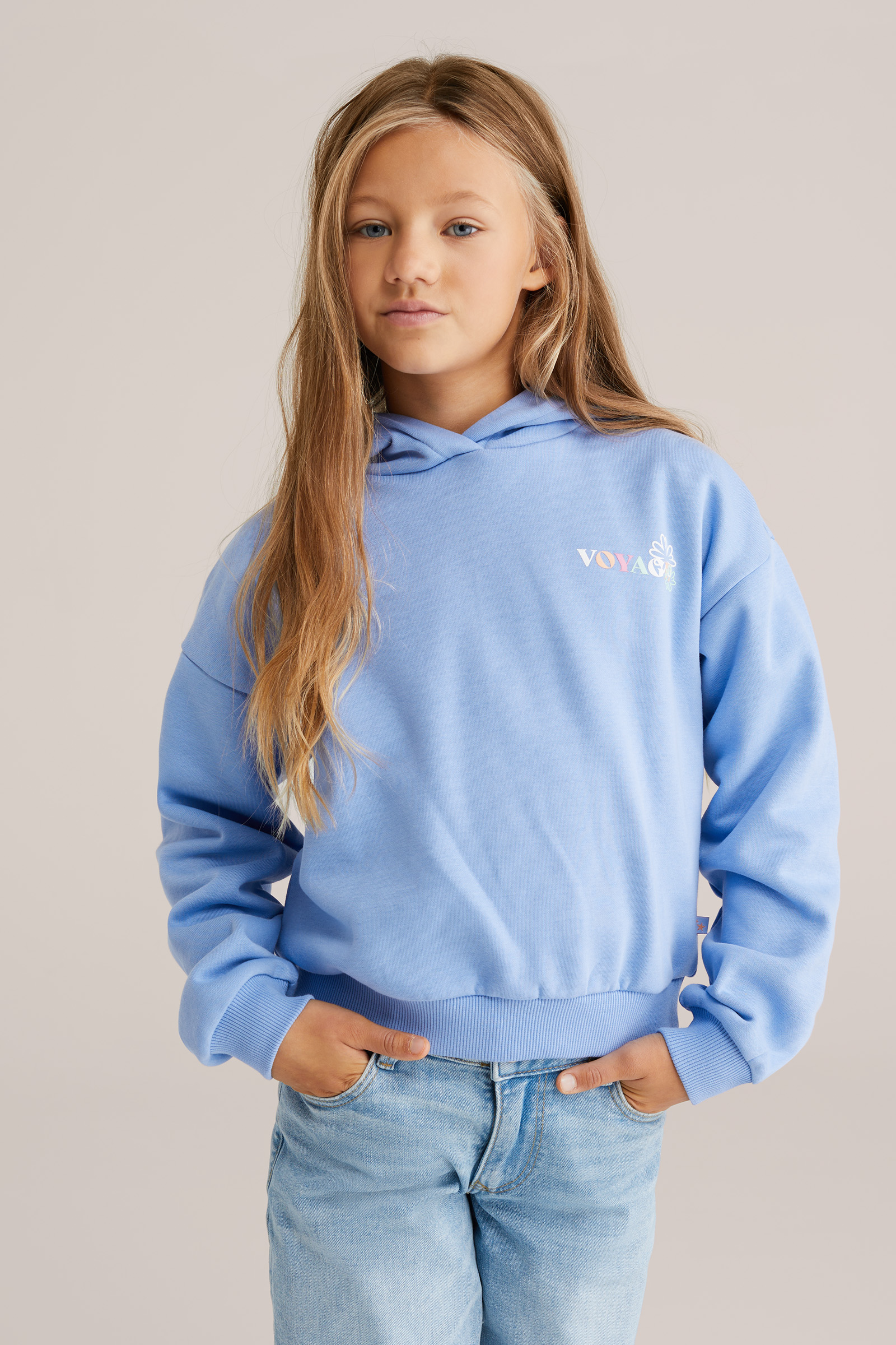 Meisjes oversized hoodie met print