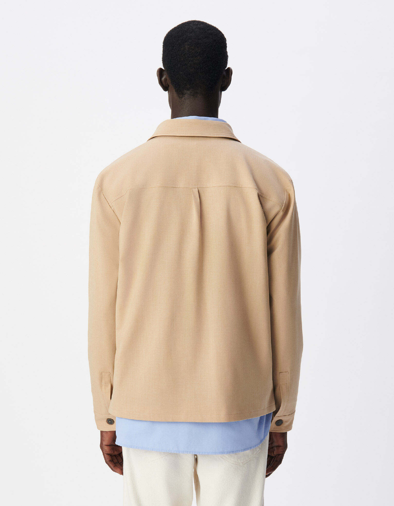Veste de costume beige foncé esprit surchemise Homme