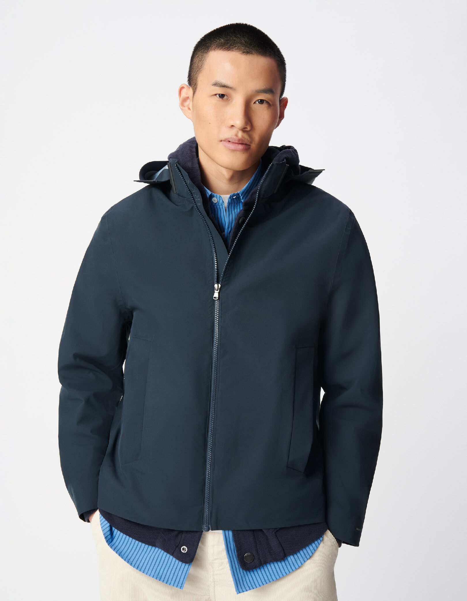 Blouson marine capuche amovible WATERPROOF  Homme