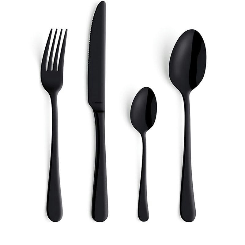 AUSTIN - Ménagère 24 couverts en acier inox noir