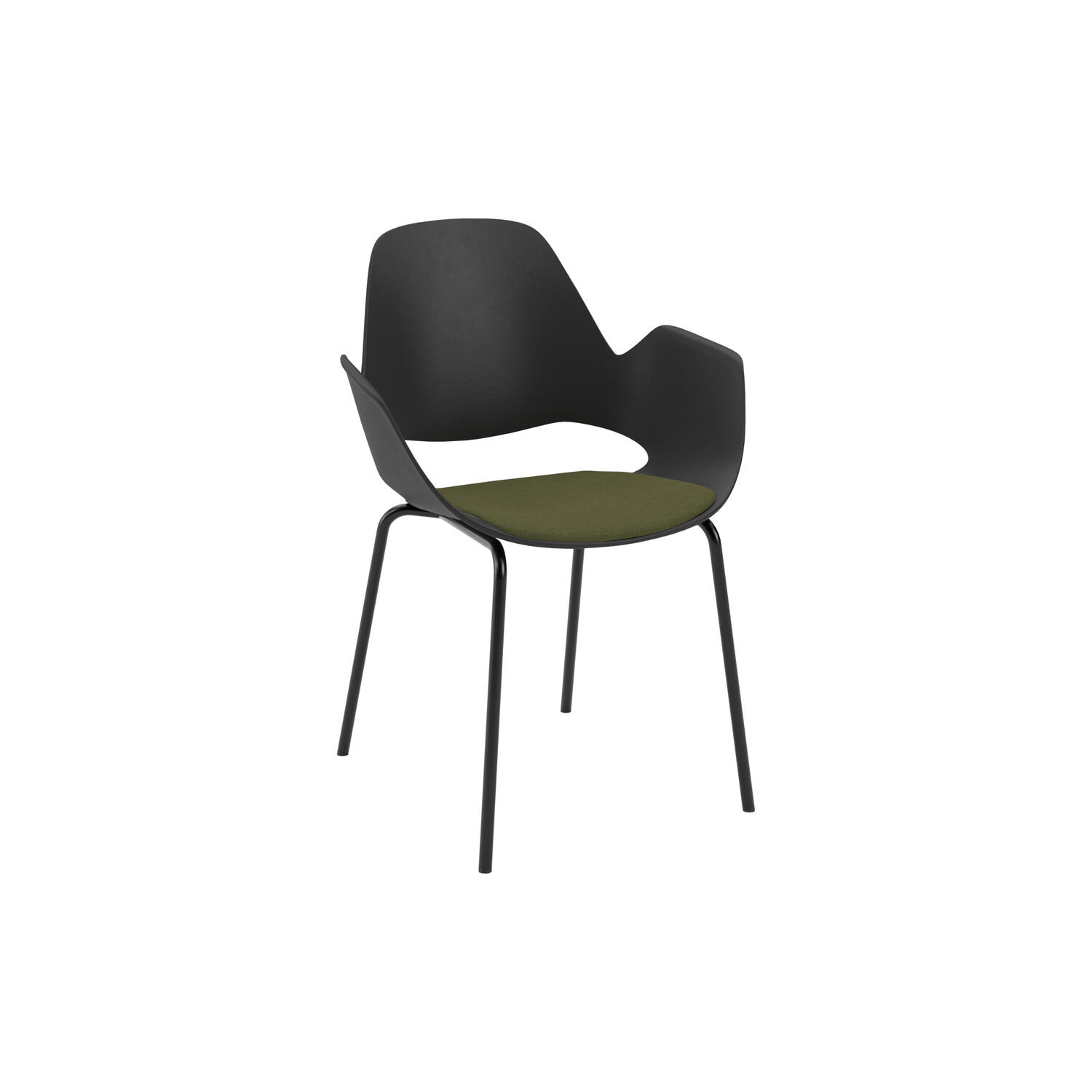 FALK Tube stol med arml&aelig;n, pine green