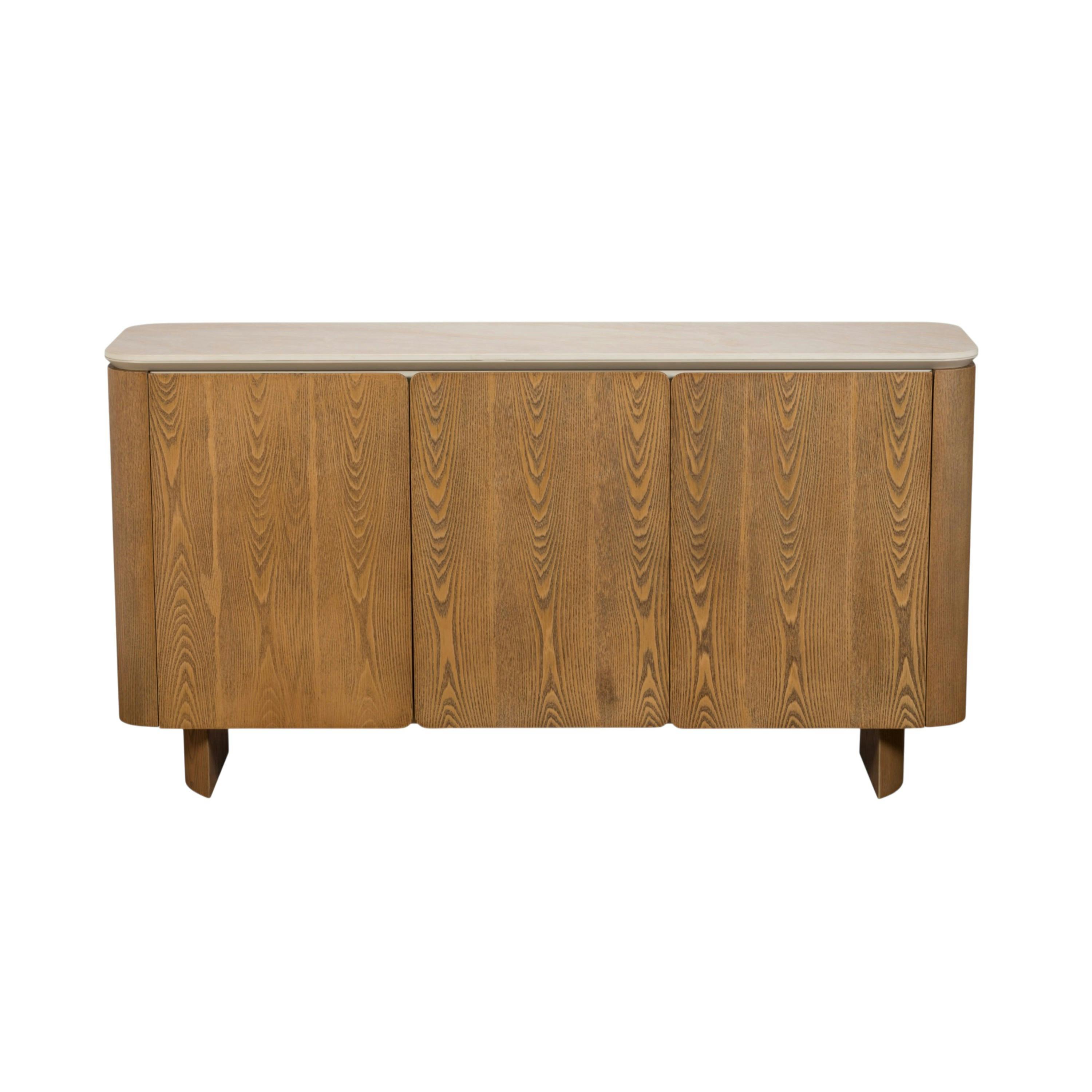 Buffet céramique et placage chêne 3 portes LARIO