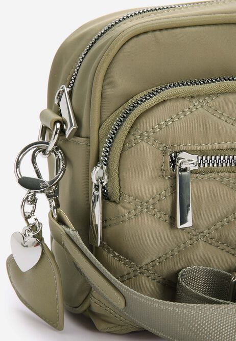 Womens Green Textured Mini Camera Bag