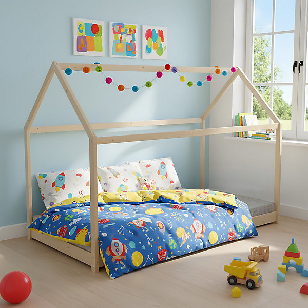 Lit cabane PANDA 70x140   1 sommier / Naturel