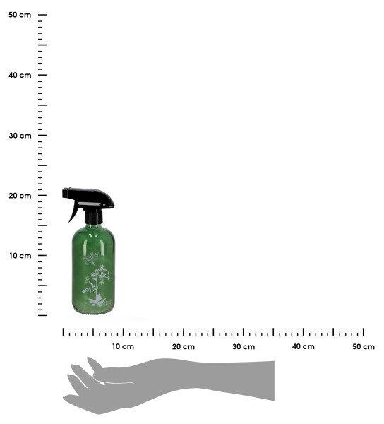 Szklany spryskiwacz do roślin 500 ml zielony z białym wzorem 2