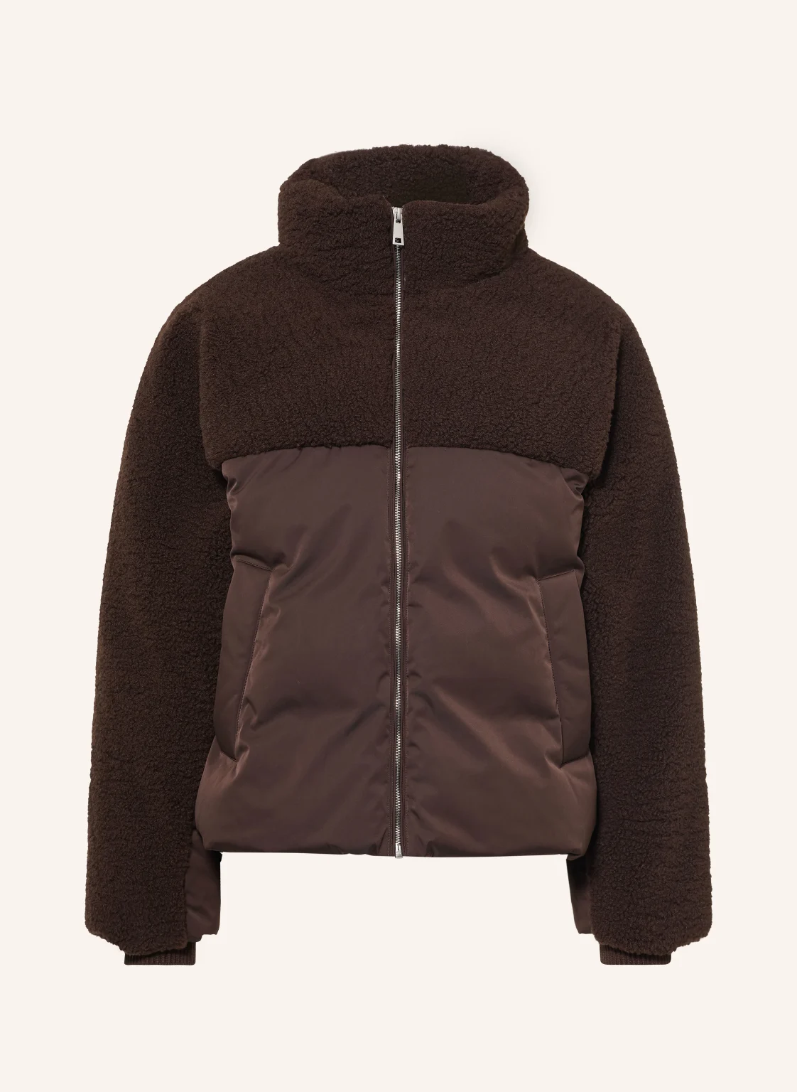 OPUS Kunstpelz-Jacke HAZY im Materialmix