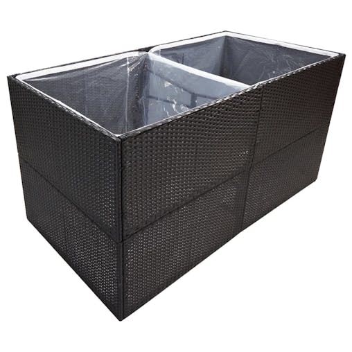 NNEVL Garden Planter Black 157x80x80 cm Poly Rattan