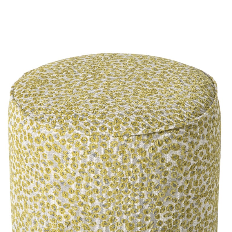 Poef jacquard - geel - &Oslash;35x39 cm