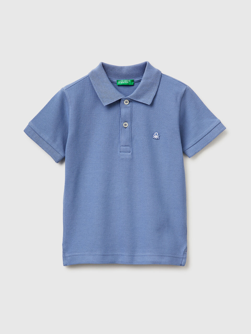 Short-sleeved polo in pure cotton