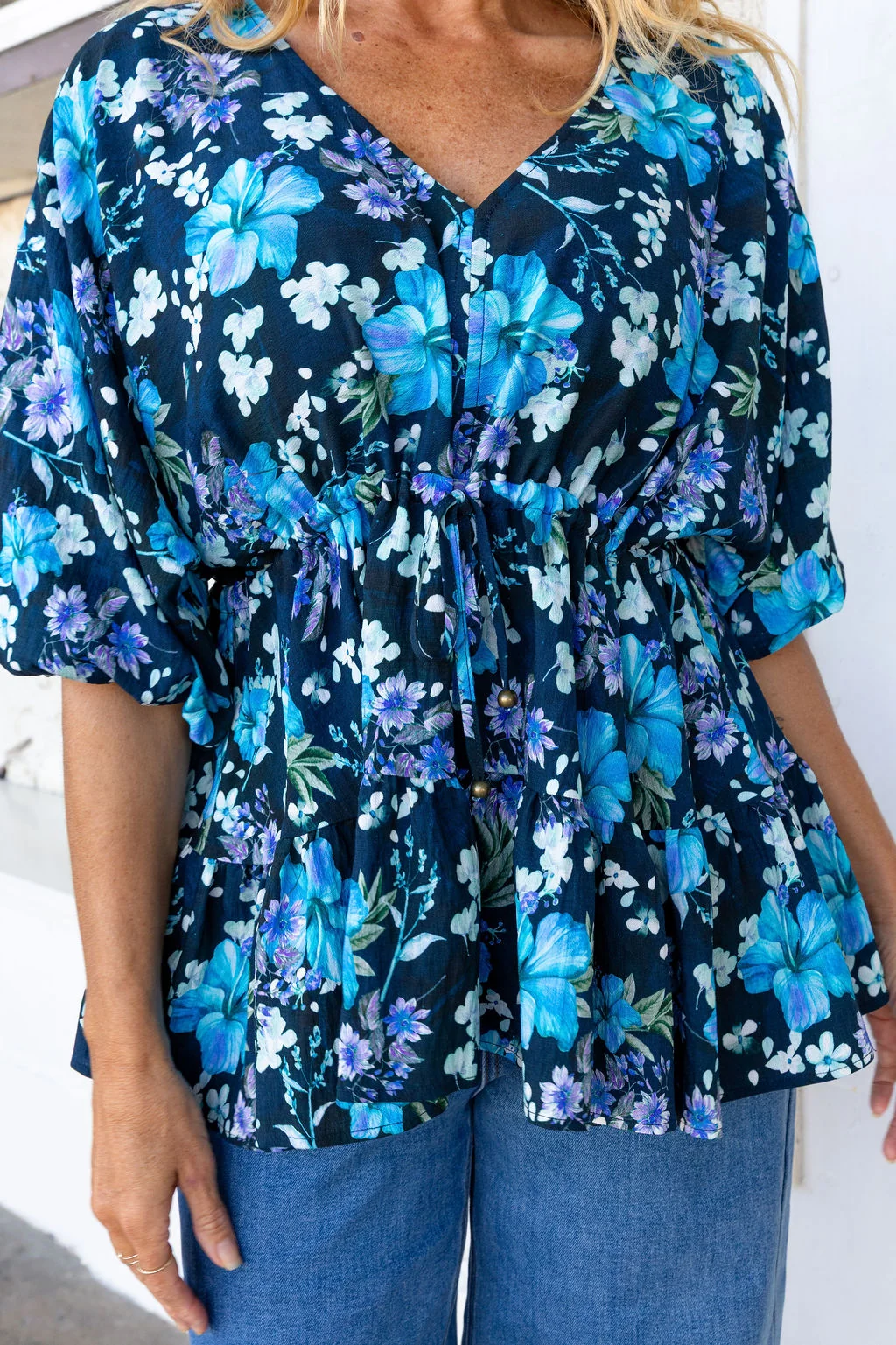 Brooklyn Top in Indigo Blooms