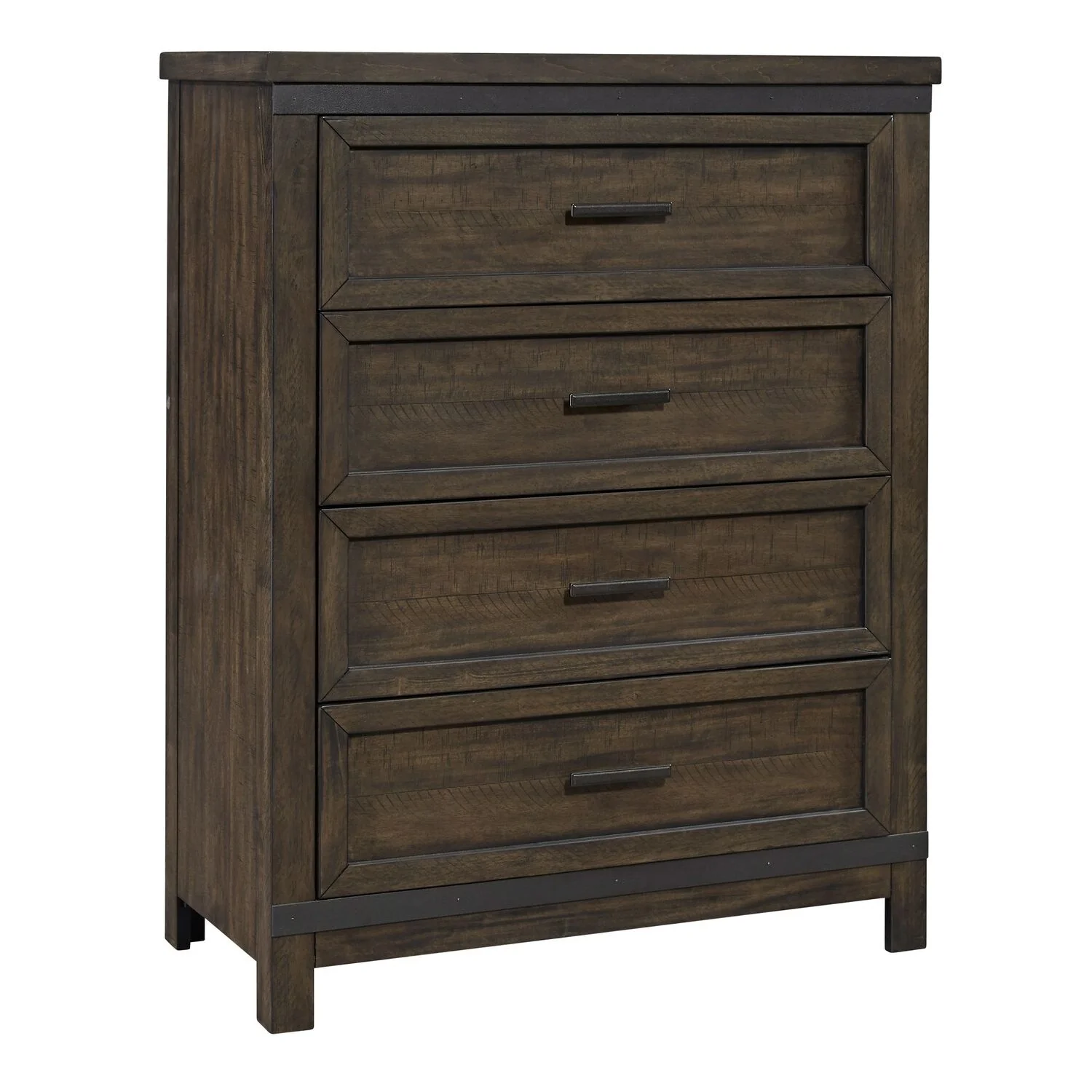 Thornwood Hills Rock Beaten Grey Finish 4 Drawer Chest