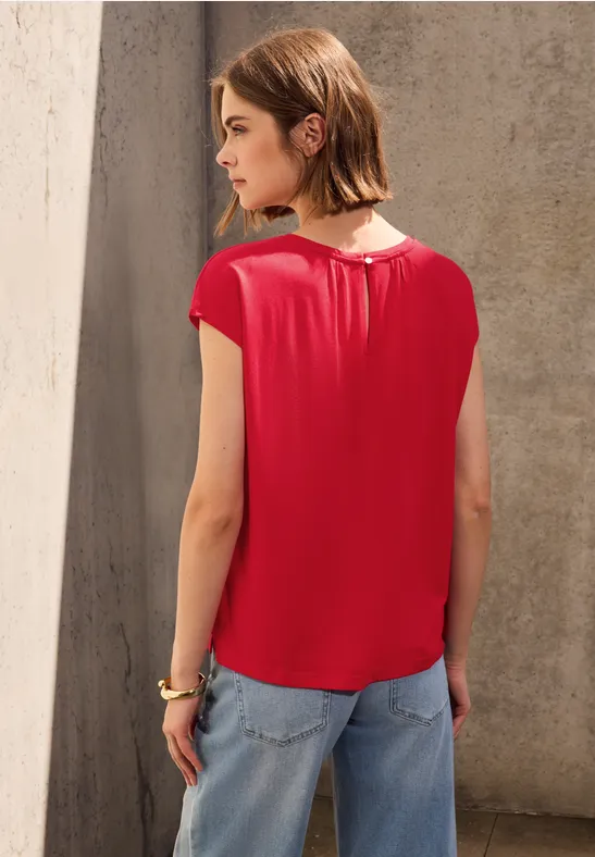 Basic Shirt mit Raffung