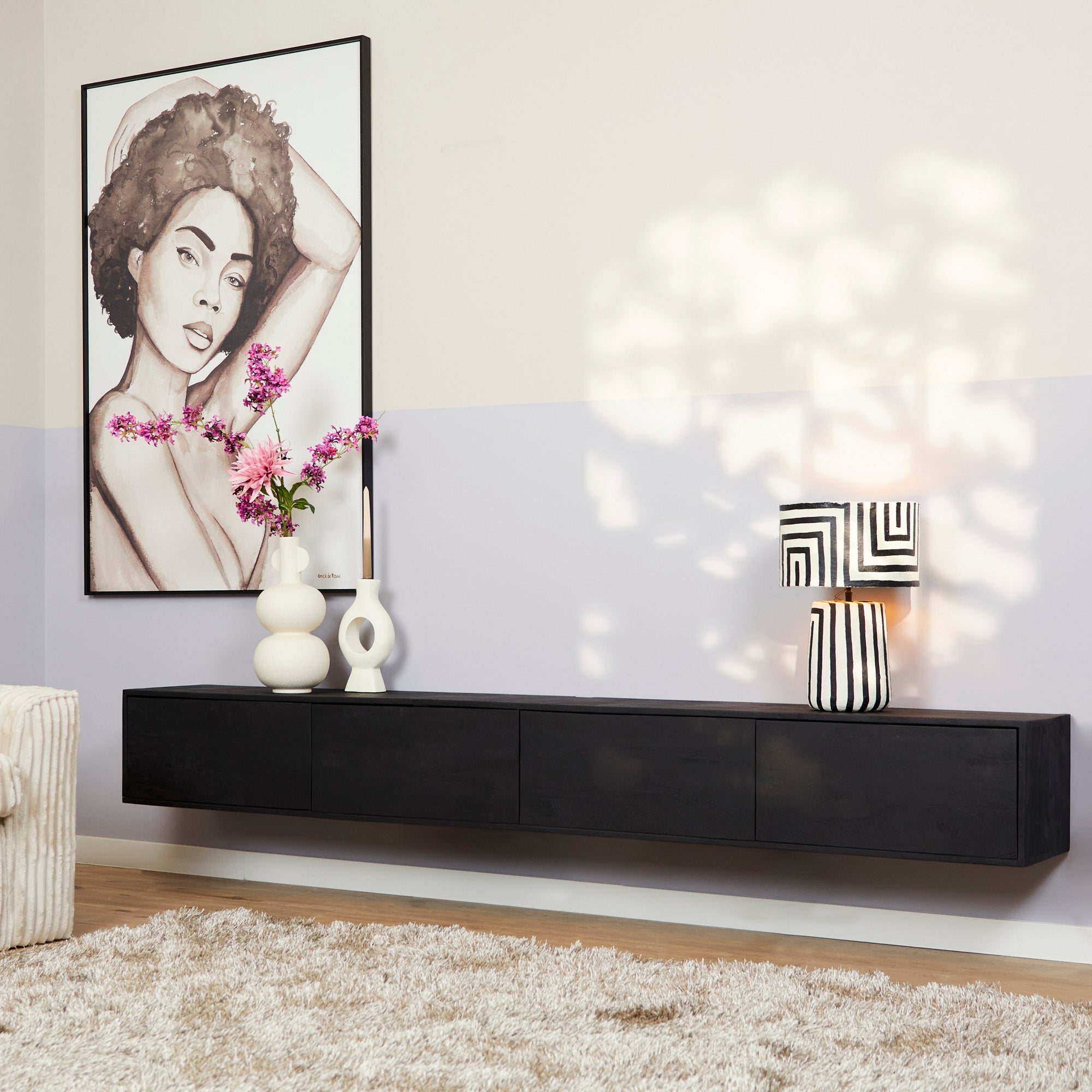 Starfurn tv meubel Vision - zwart - 30x240x35cm