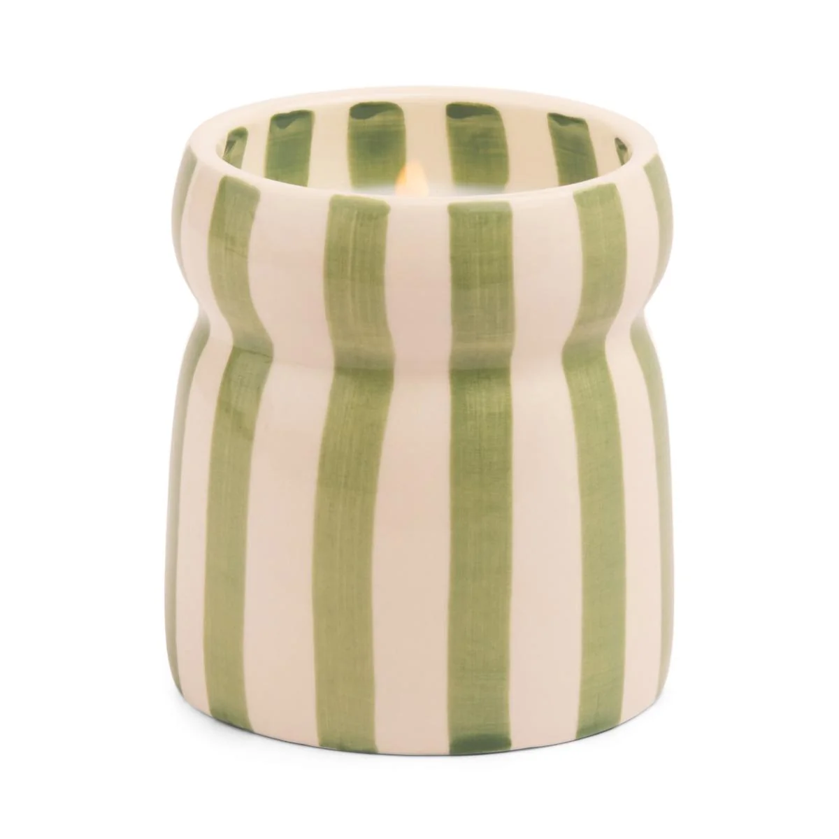 Bora Bora Sage Stripped Ceramic Candle