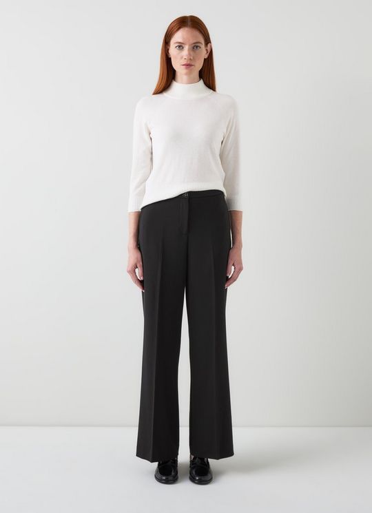 Claire Black Plain Straight Trouser