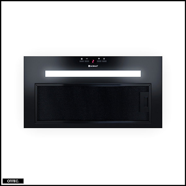 Hotte Casquette Aspirante Silencieuse - 60 cm - 575 m3/h - AGENDERO - Noir