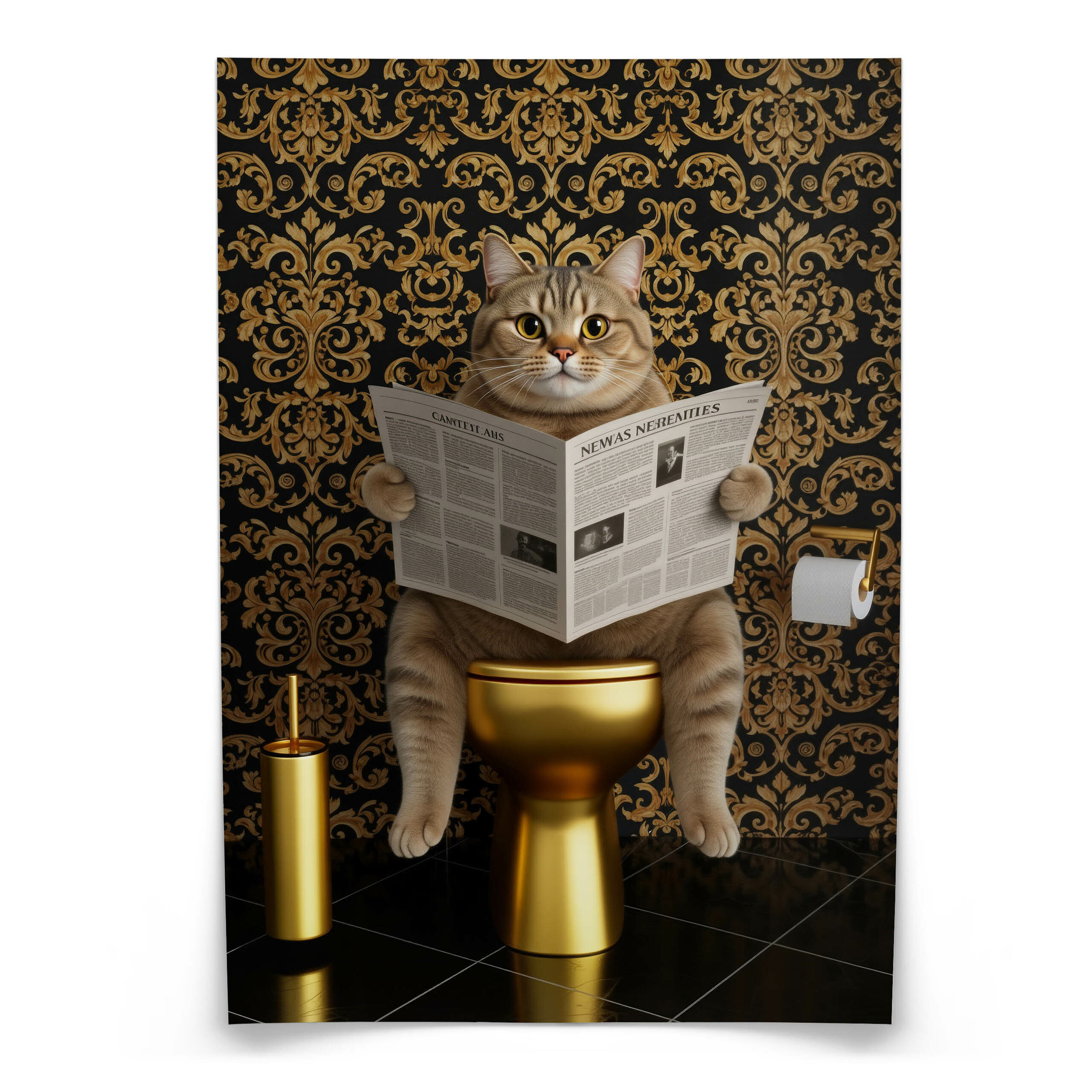 Plakat Kot w toalecie 20x30cm