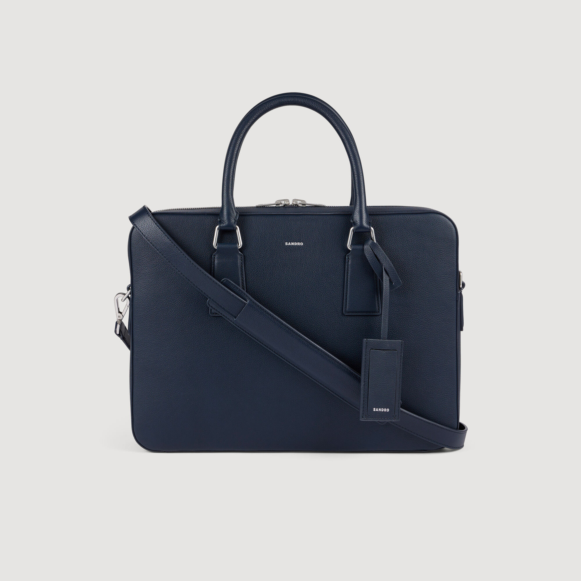 Grand briefcase en cuir grainé