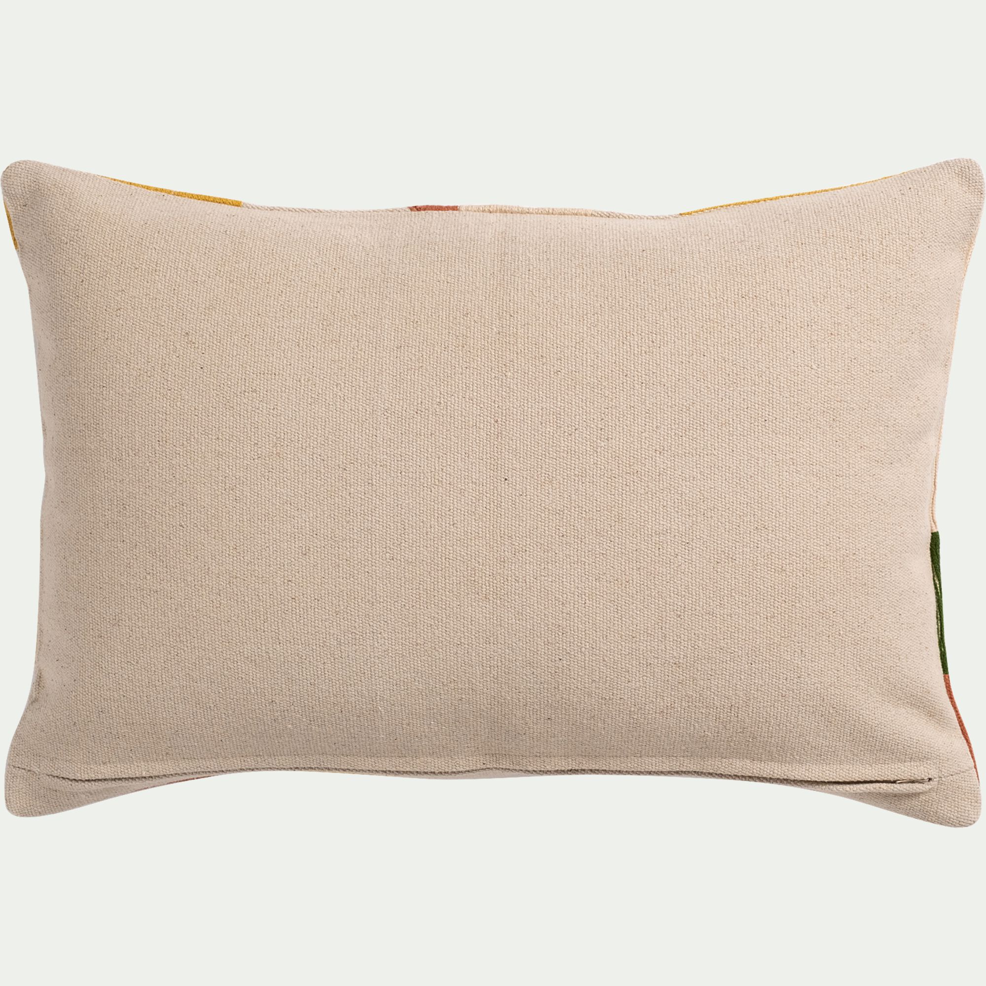 LICIO - Coussin à motif abstrait brodé en coton 40x60cm - beige