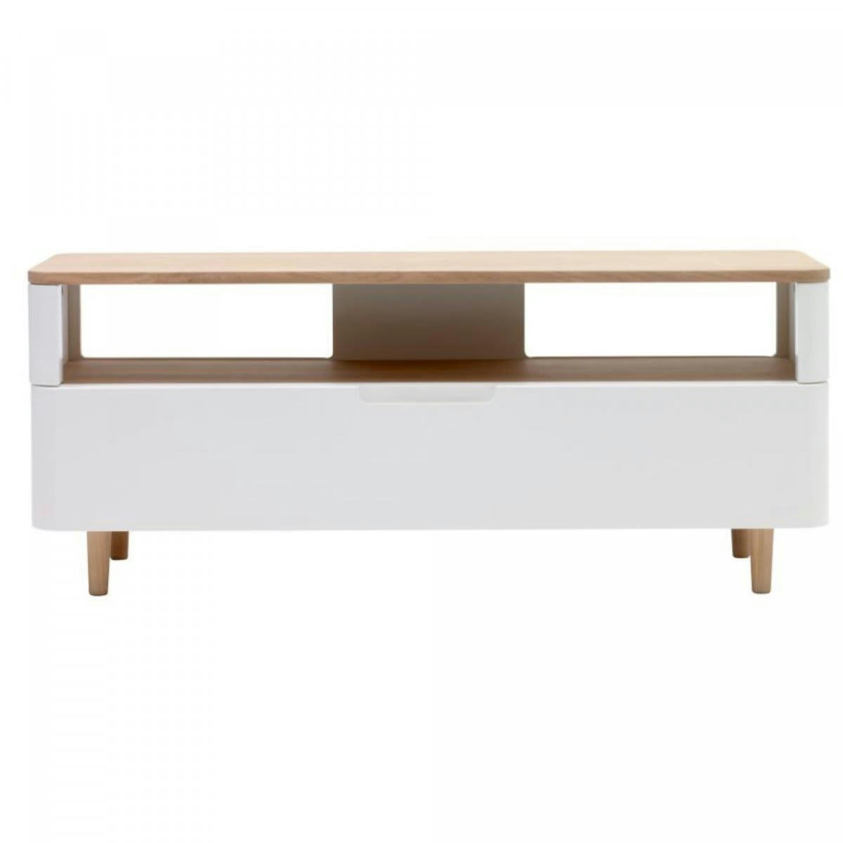 VEGAS - Meuble TV scandinave en bois clair 120cm