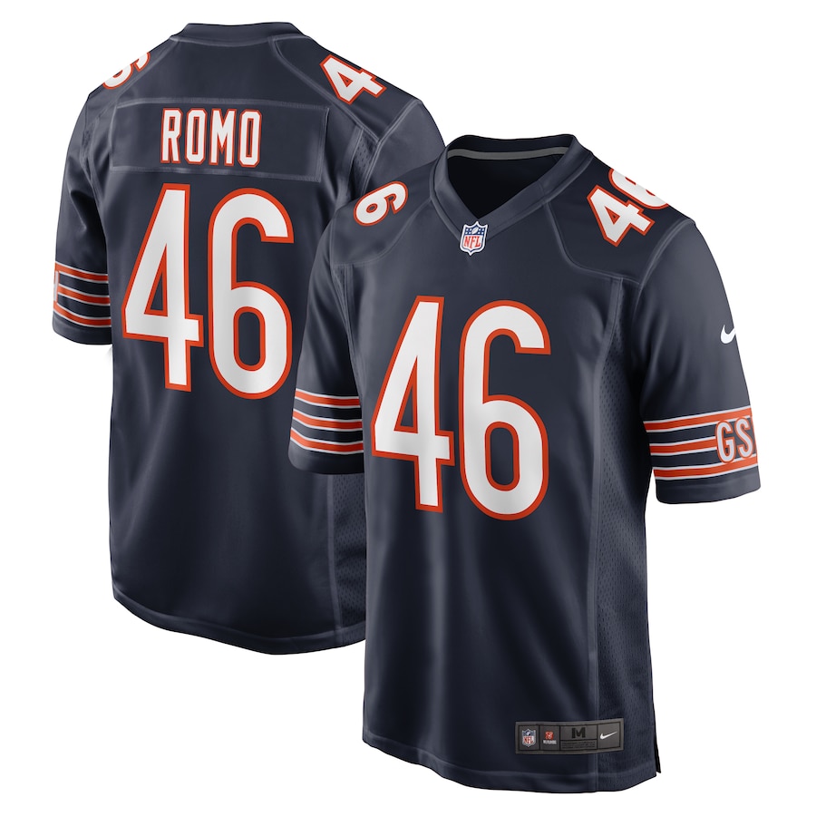 John Parker Romo Chicago Bears Nike Team Game Jersey -  Navy