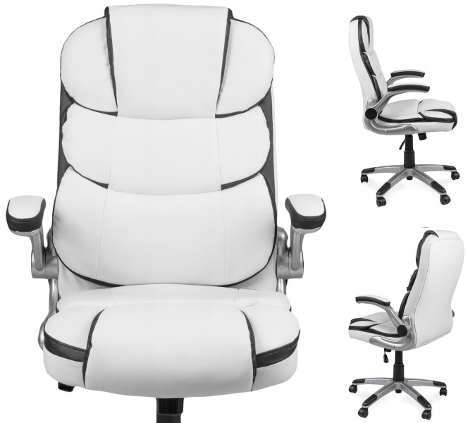 Fotel Biurowy Obrotowy Krzesło Do Biurka Ergonomiczny Biały LIVERPOOL