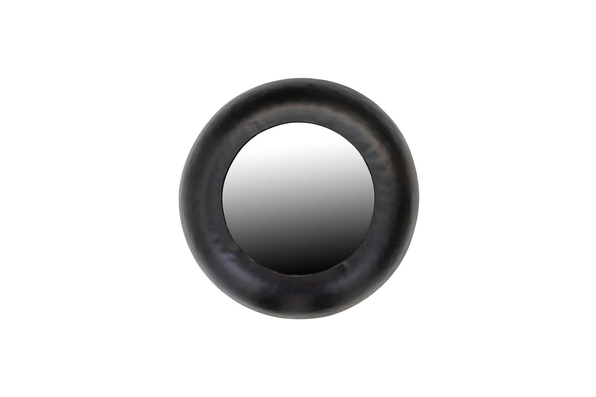 WOLF - Miroir rond en métal noir