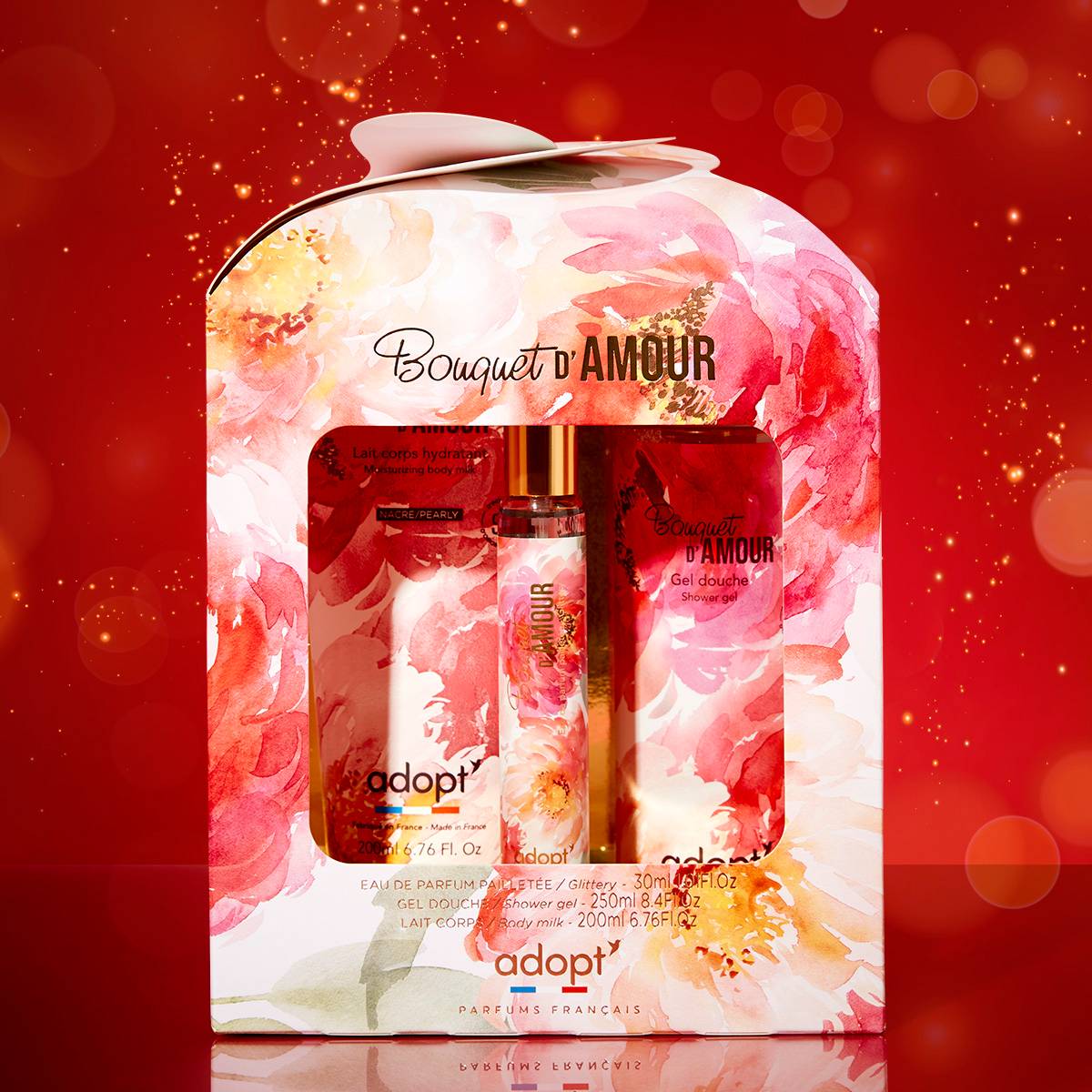Bouquet d'AmourCoffret eau de parfum 30 ml   gel douche 250 ml   lait corps 200 ml