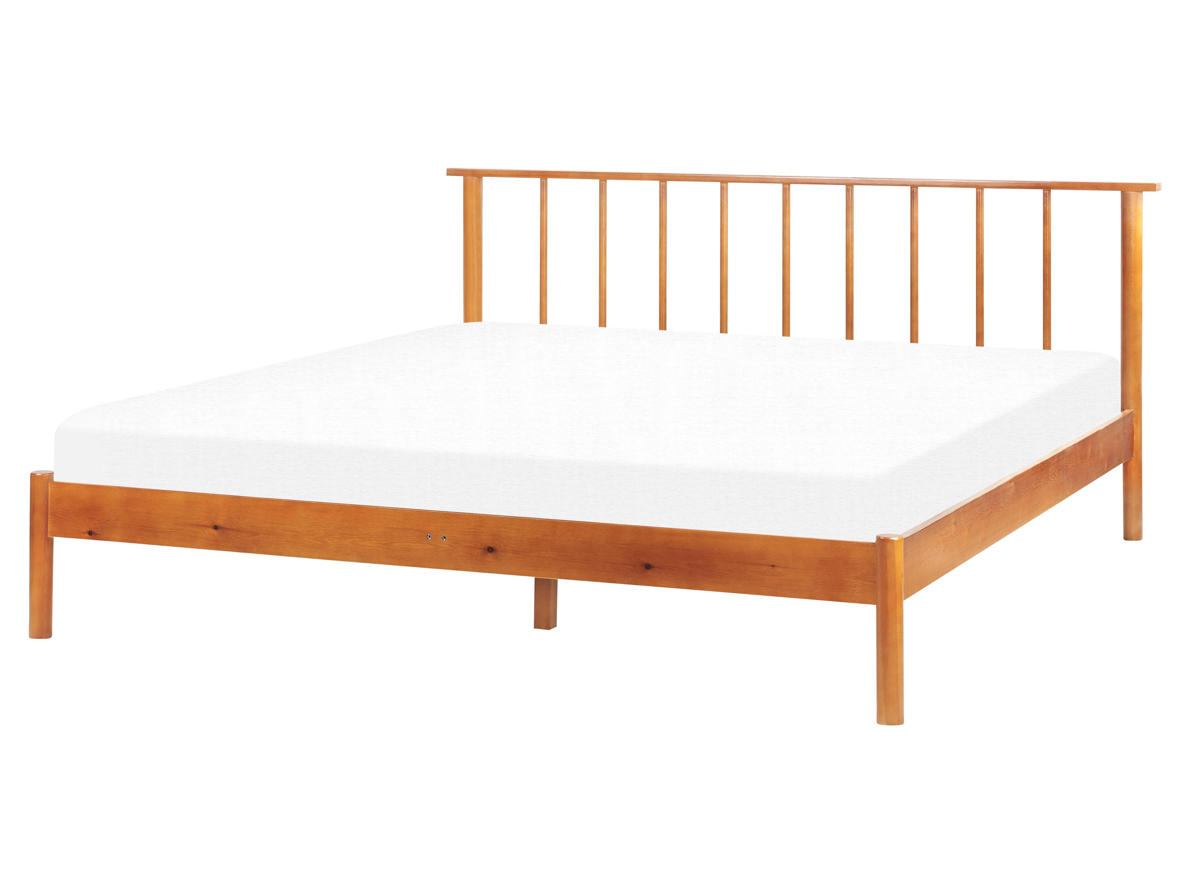Bed Pine Wood BARRET 140 x 200 cm (EU Double) Brown