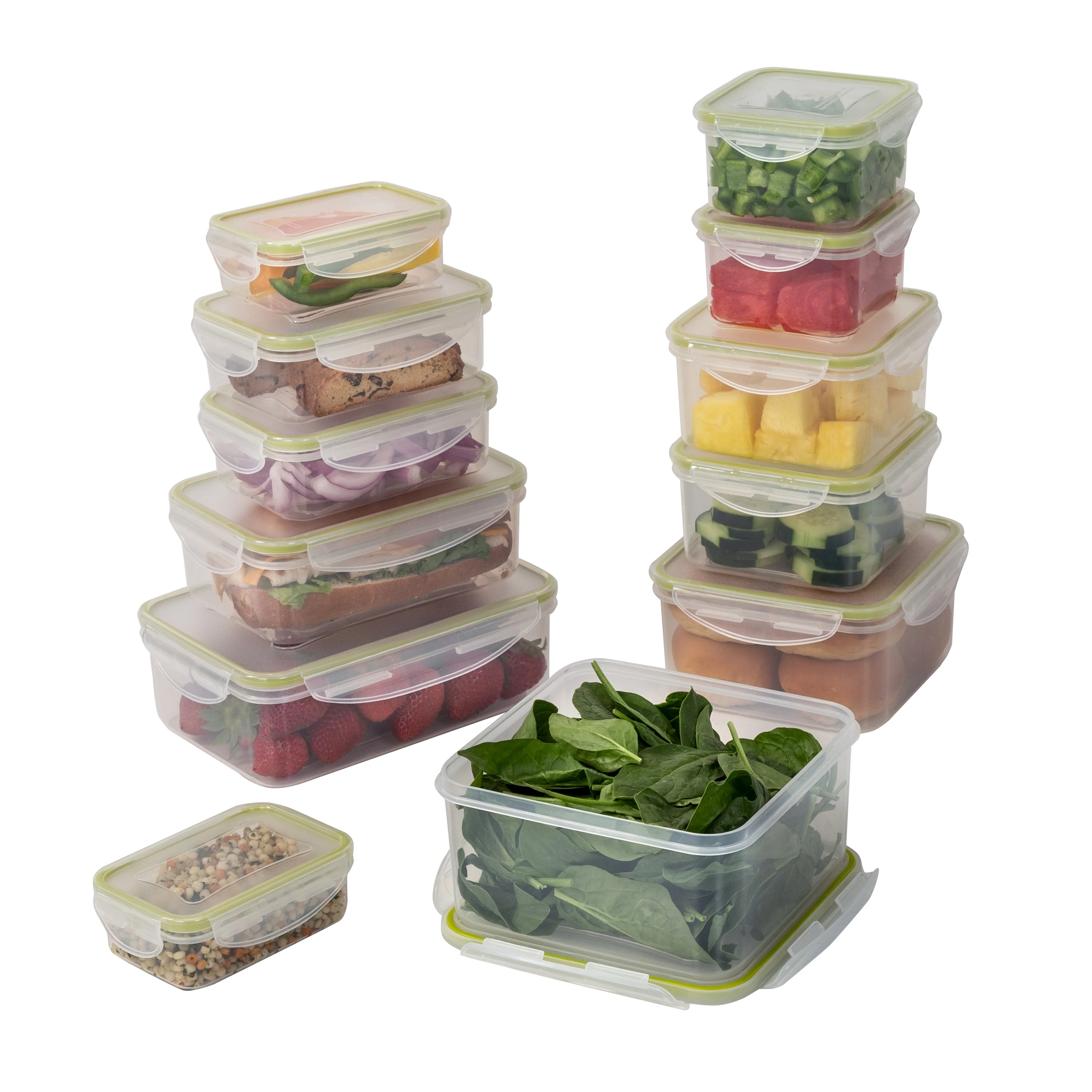 Honey-Can-Do 24-Piece Clear Plastic Snap-Lock Food Storage Set
