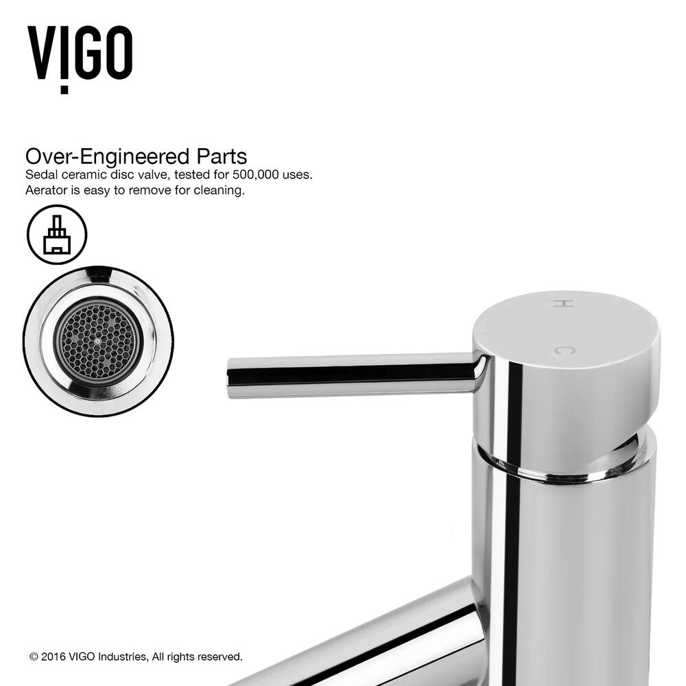 VIGO Dior Single Handle Single-Hole Bathroom Vessel Faucet in Chrome