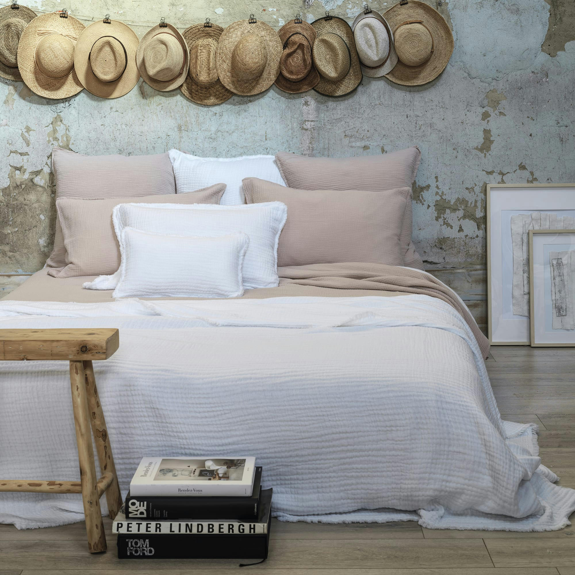 IBIZA - Plaid en  gaze de coton blanc 130X180 CM