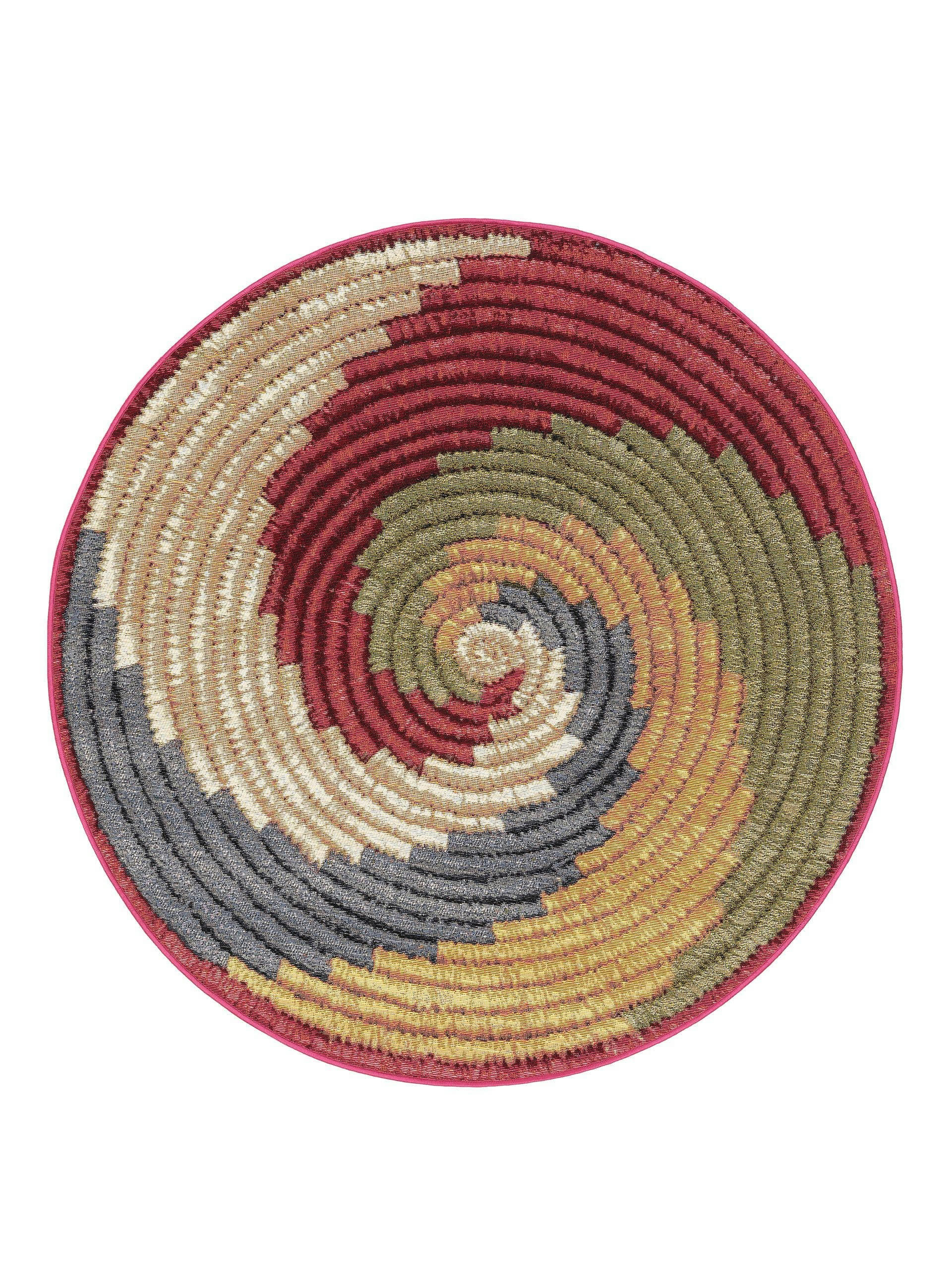 KENYA - Tapis d'extérieur & intérieur rond multicouleur D 160