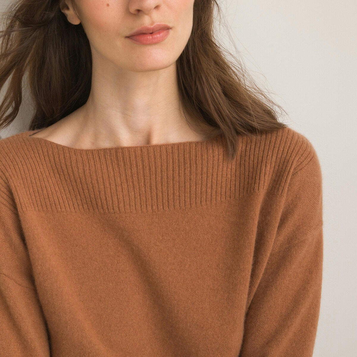 Pull encolure bateau en fine maille cachemire