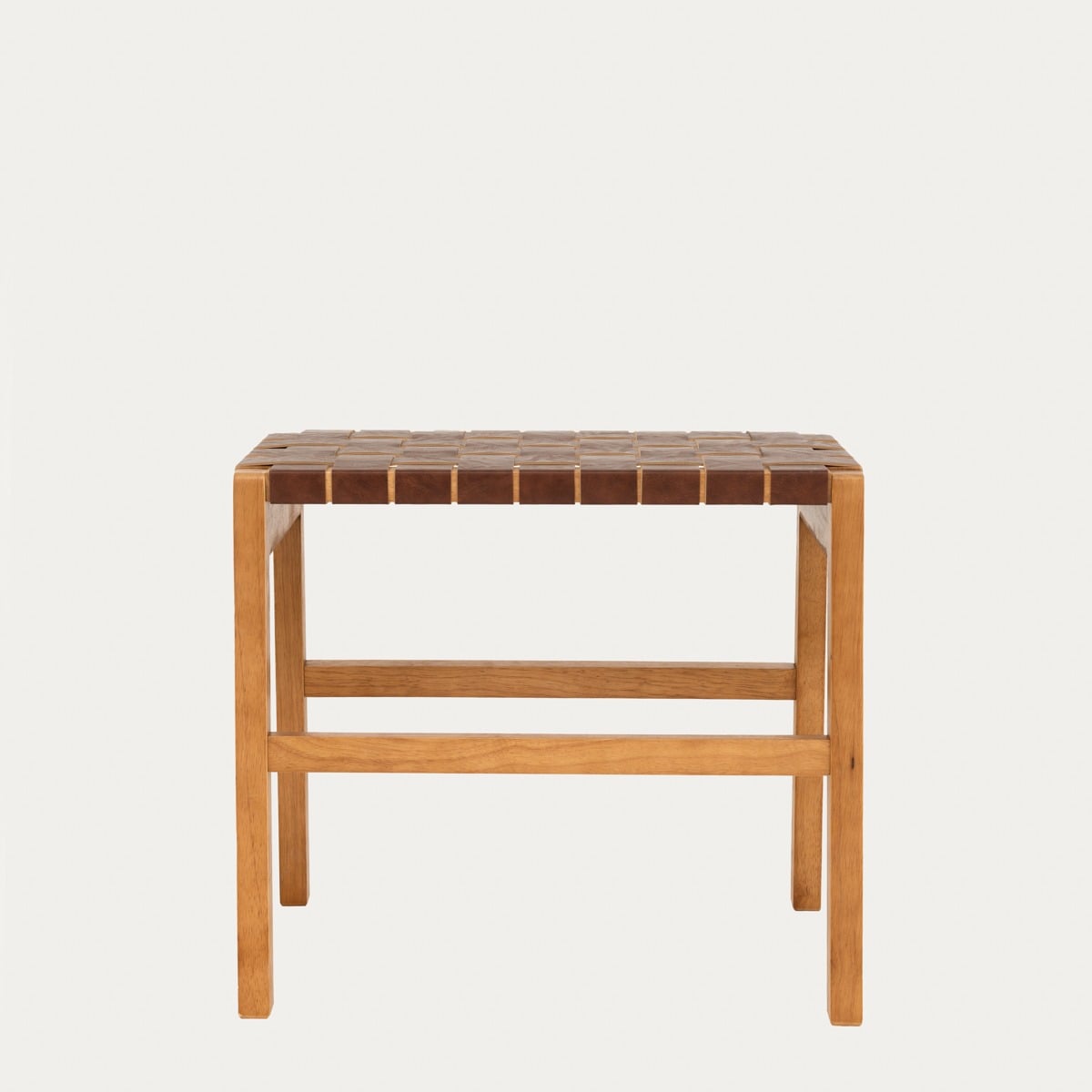 Taboret FUTURUM drewniany brązowy 50x35x45 cm