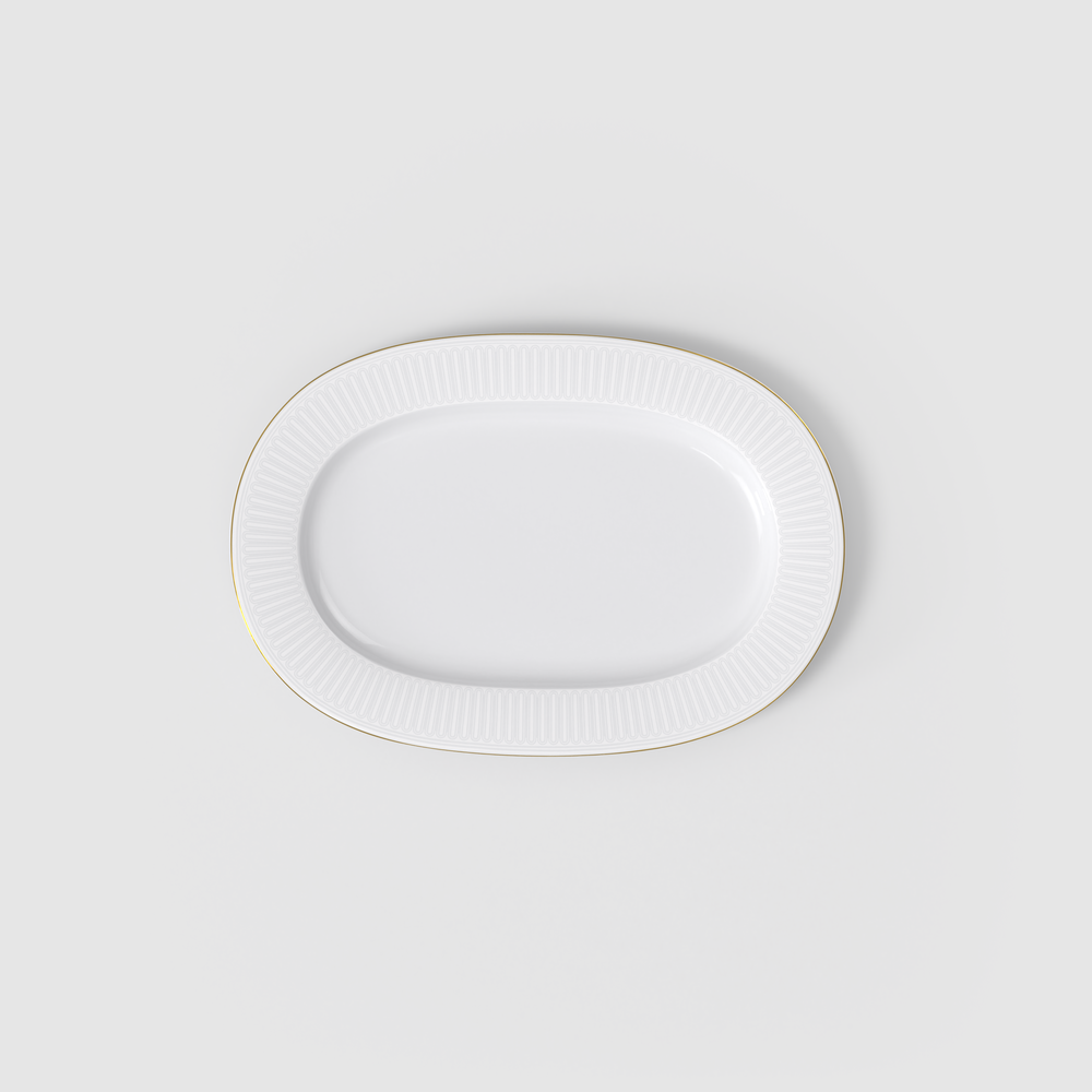 Chateau Septfontaines Serving Platter - White, 16.3'' x 11.3'', Premium Bone Porcelain